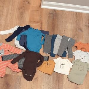 Baby boy newborn honest brand long sleeve onesies, carter's footed long sleeve +
